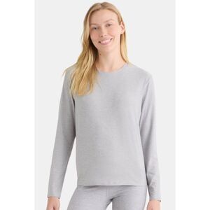NWT Light Gray Sz XS (0-2) Soft Stretchy BUTTERCORE Long Sleeve Athletic Shirt